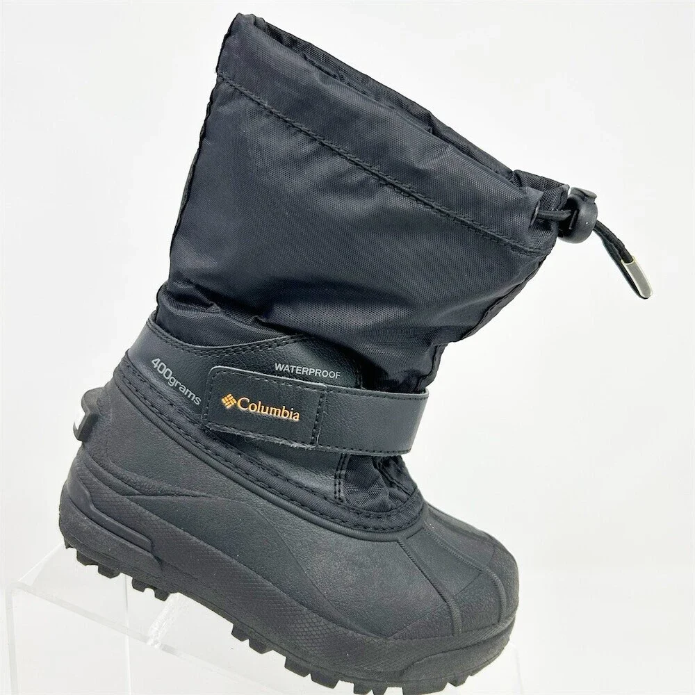 Columbia Powderbug Forty Kids Snow Boots Black Waterproof Insulated Winter 11
